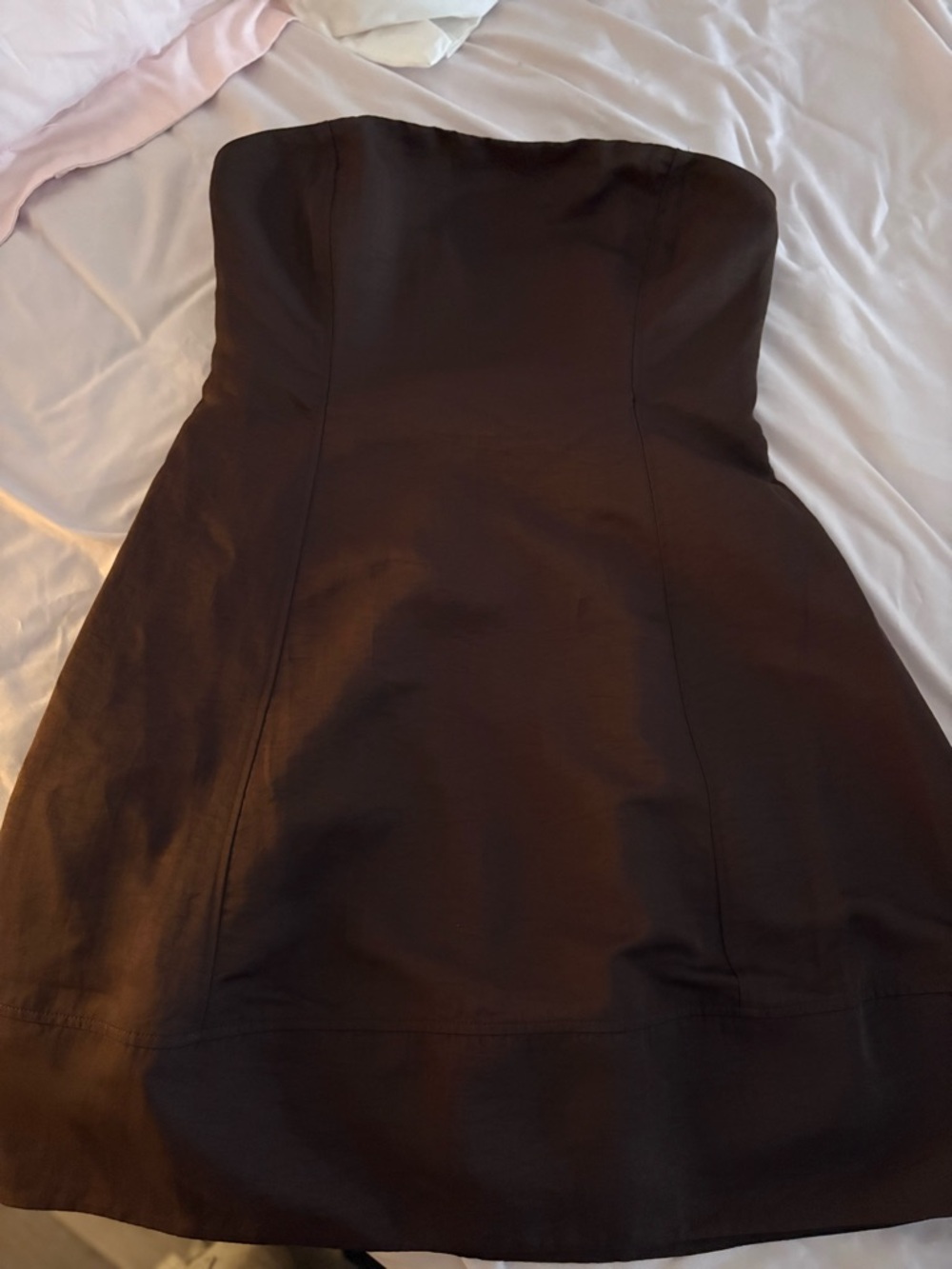 Aritzia Strapless A-Line Dress in Dark Brown